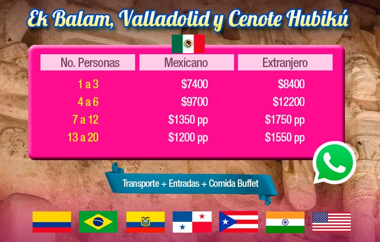 Tour Privado Chichén Itzá, cenote Ik kil e Izamal con Tour Sin Límites