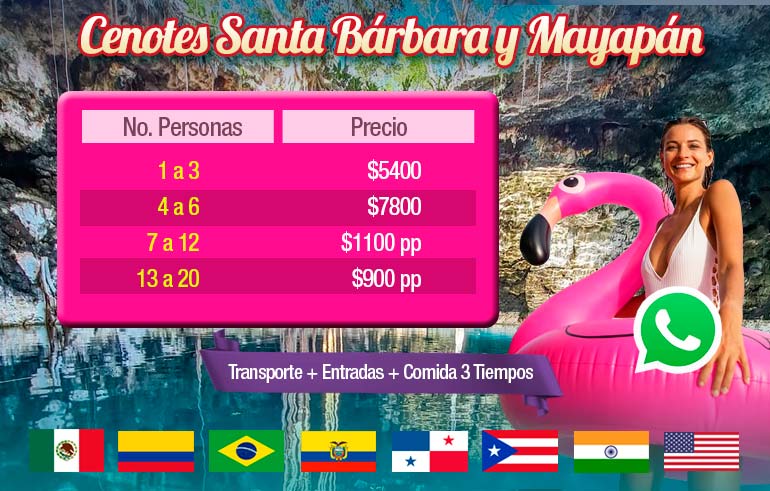Tour Privado Cenotes Santa Bárbara y Zona Arqueológica Mayapán con Tour Sin Límites